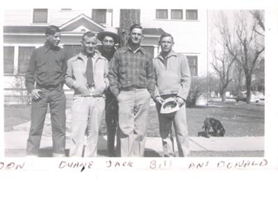 With friends: Don Morse, Duane Brouse, Jack Kruckenberg, Bill Morse, Don Carns